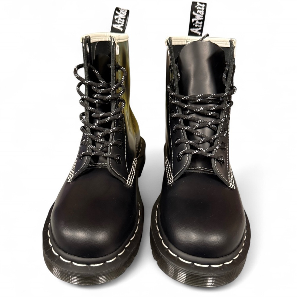 Black Dr. Martens 1460 Contrast-Stitching Combat Boots